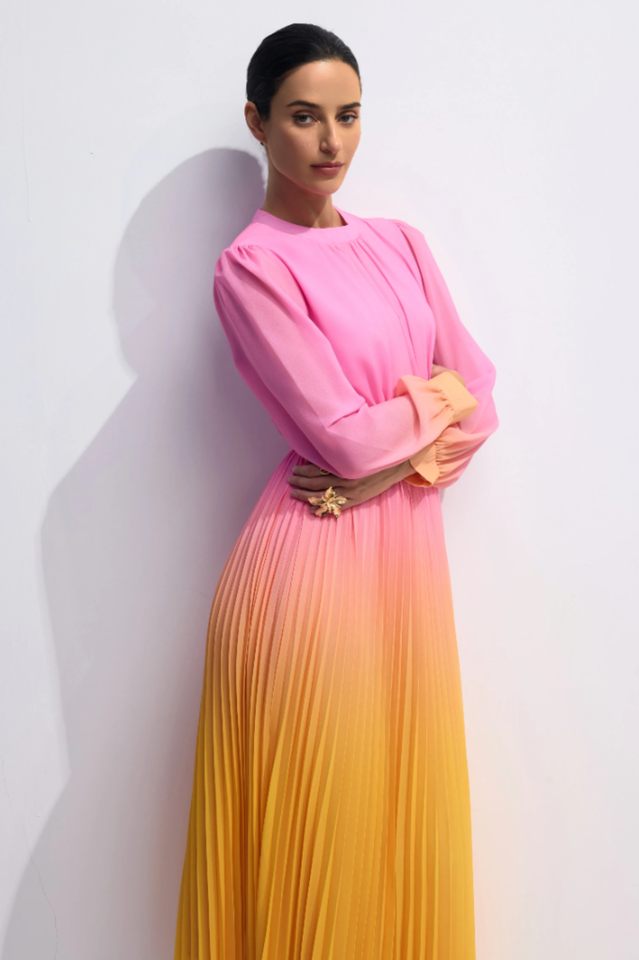 Sandra Long Sleeve Gradient Maxi Dress