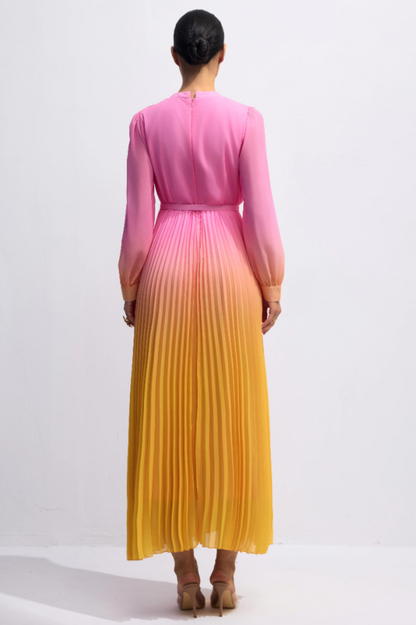 Sandra Long Sleeve Gradient Maxi Dress