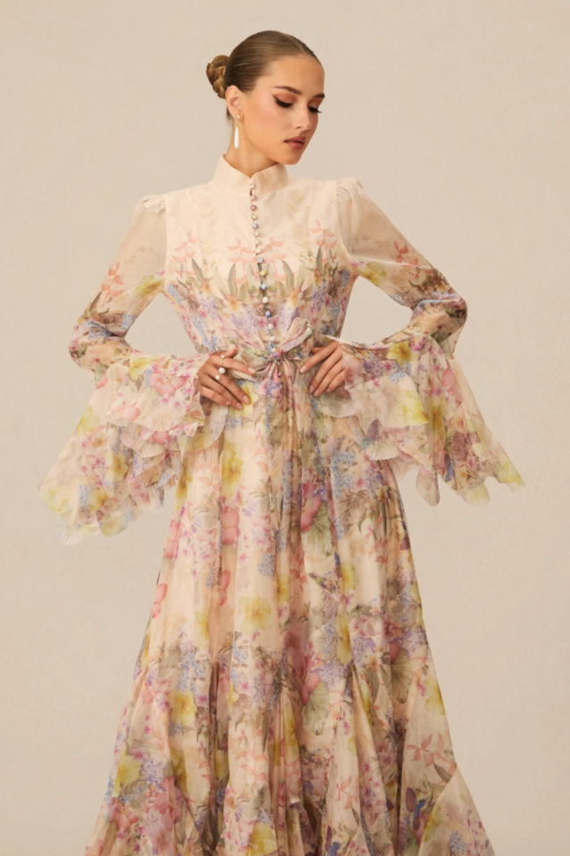 Alessia Floral Print Maxi Dress