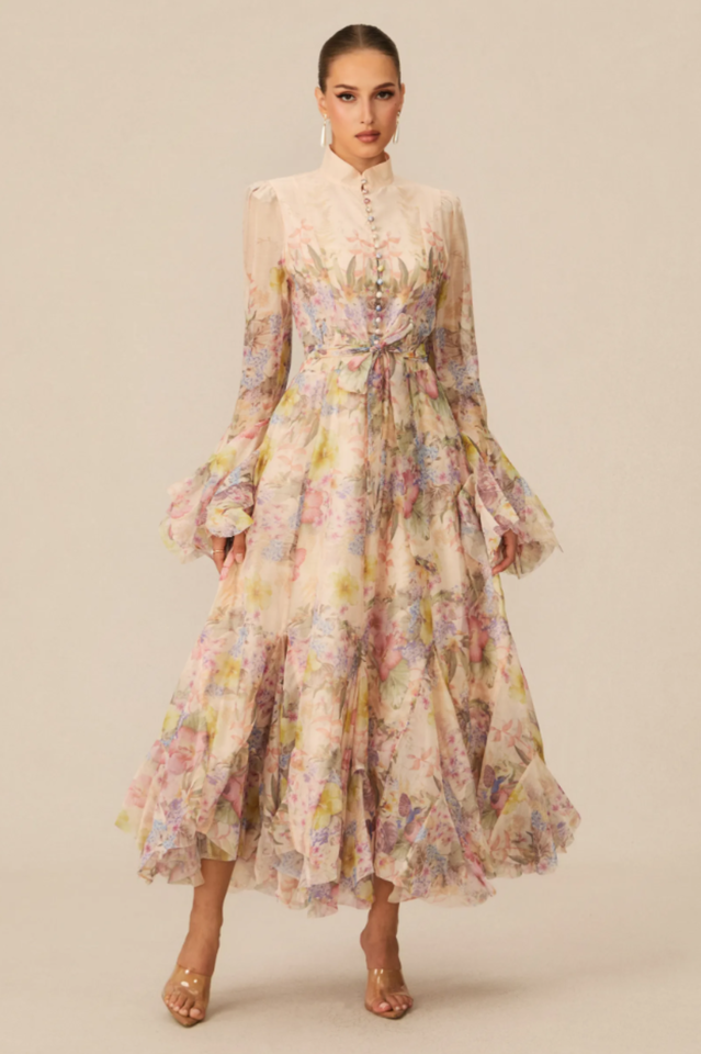 Alessia Floral Print Maxi Dress