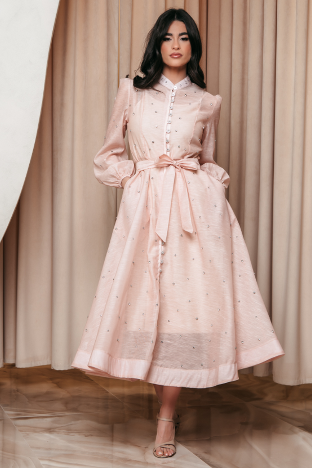 Emelia Crystal Embellished Sheer Maxi Dress