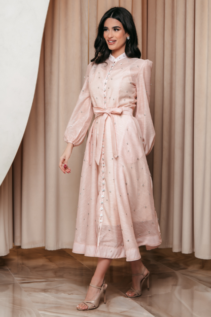 Emelia Crystal Embellished Sheer Maxi Dress