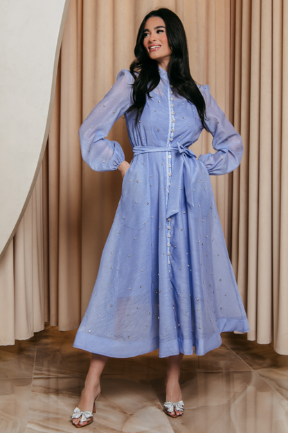 Emelia Crystal Embellished Sheer Maxi Dress