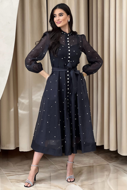 Emelia Crystal Embellished Sheer Maxi Dress