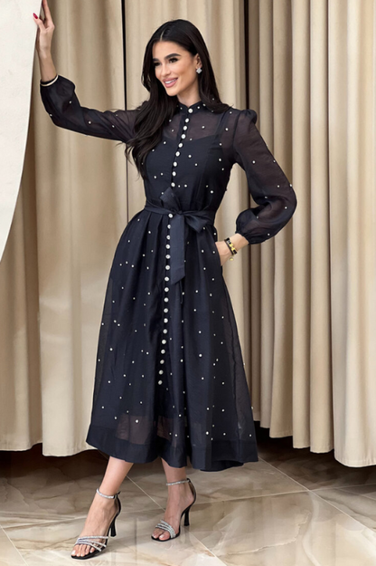 Emelia Crystal Embellished Sheer Maxi Dress