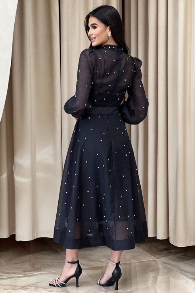 Emelia Crystal Embellished Sheer Maxi Dress