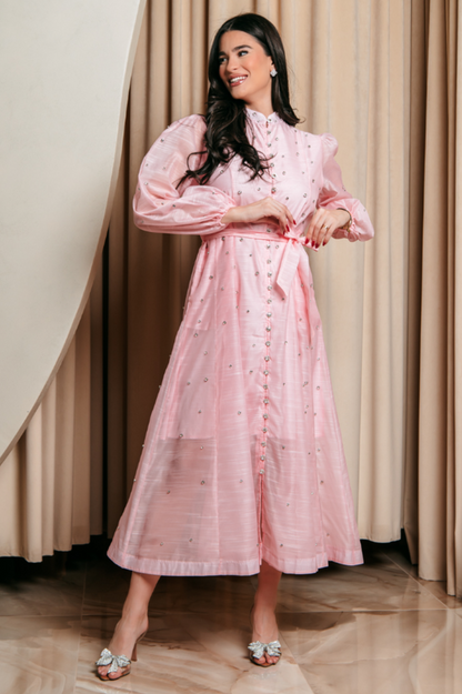 Emelia Crystal Embellished Sheer Maxi Dress