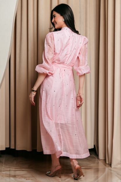 Emelia Crystal Embellished Sheer Maxi Dress