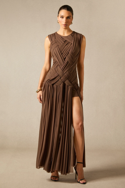Edna Sleeveless Braided Maxi Dress