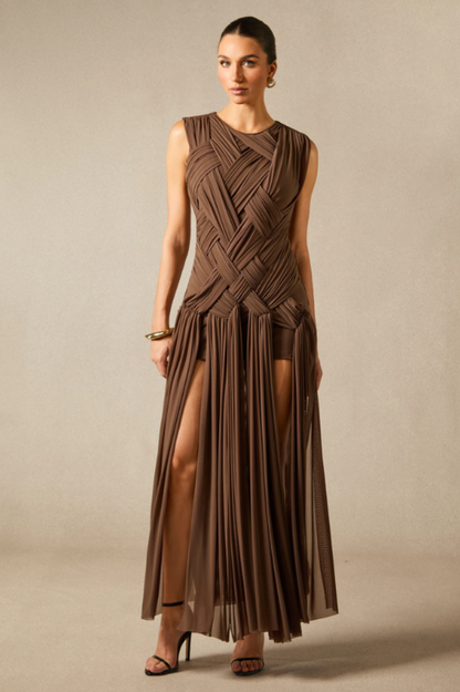 Edna Sleeveless Braided Maxi Dress
