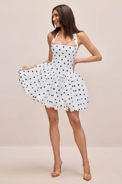 Vivianne Polka Dot Bubble Hem Dress