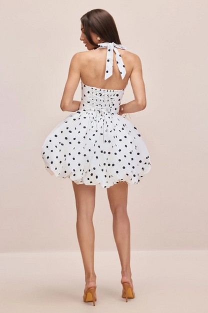 Vivianne Polka Dot Bubble Hem Dress