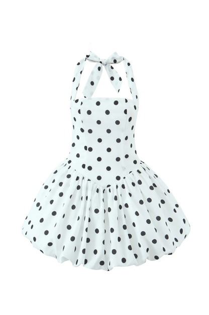 Vivianne Polka Dot Bubble Hem Dress