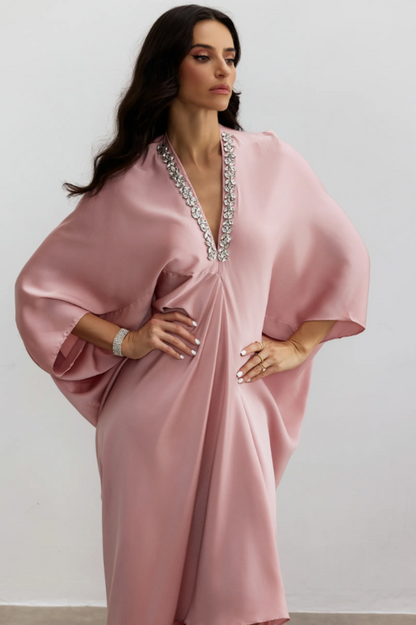 Tasha Embellished V Neck Maxi Kaftan