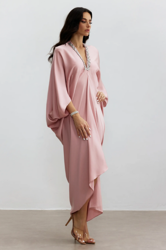 Tasha Embellished V Neck Maxi Kaftan