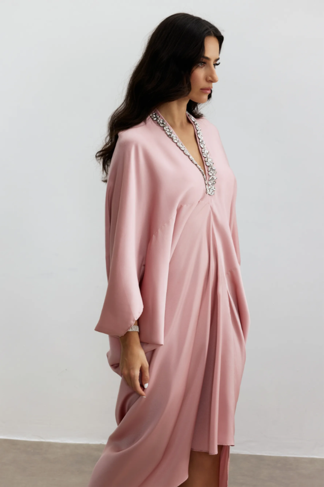 Tasha Embellished V Neck Maxi Kaftan