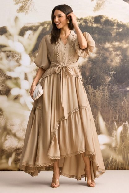 Penelope Lace Trim Maxi Dress