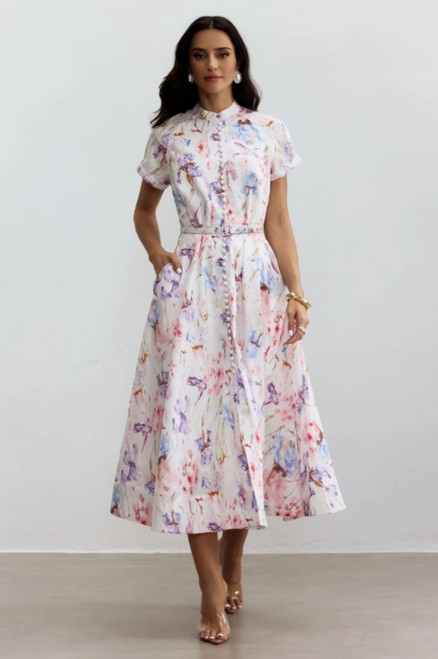 Muriel Floral Print Midi Dress