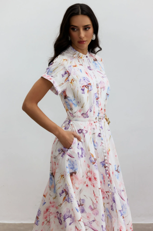 Muriel Floral Print Midi Dress