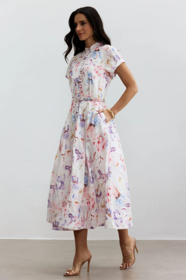 Muriel Floral Print Midi Dress