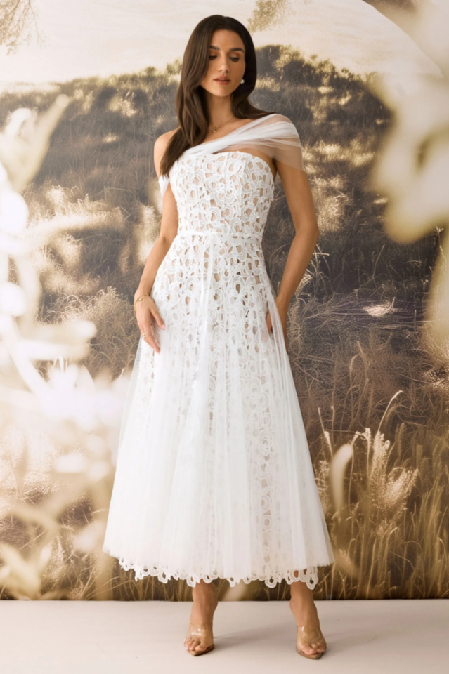 Martina Lace Embroidery Maxi Dress