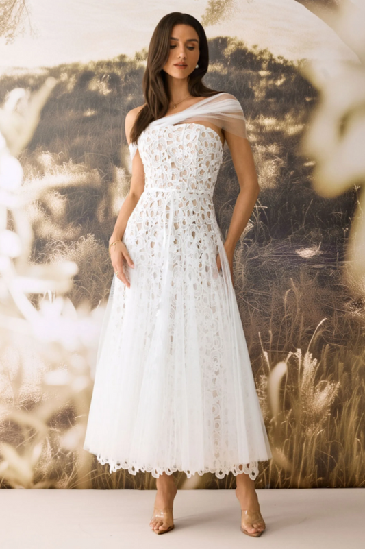 Martina Lace Embroidery Maxi Dress