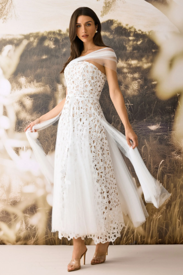 Martina Lace Embroidery Maxi Dress