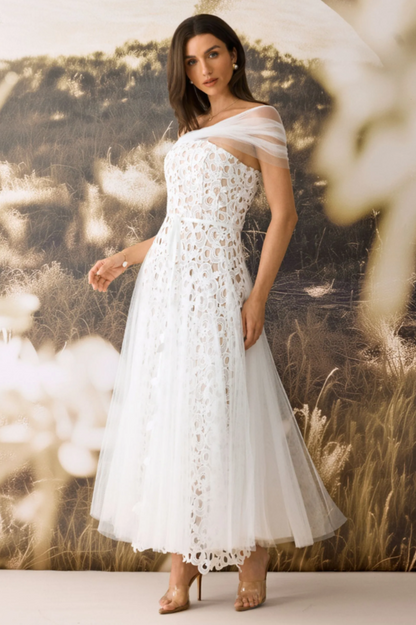 Martina Lace Embroidery Maxi Dress