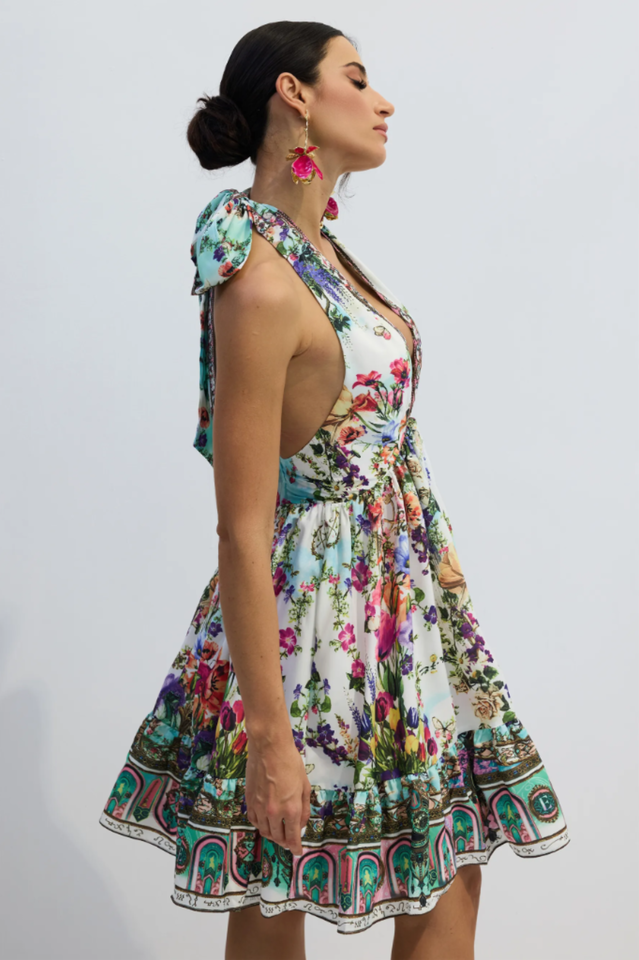 Alice Floral Print Halter Neck Mini Dress