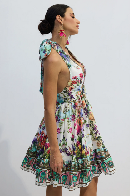 Alice Floral Print Halter Neck Mini Dress