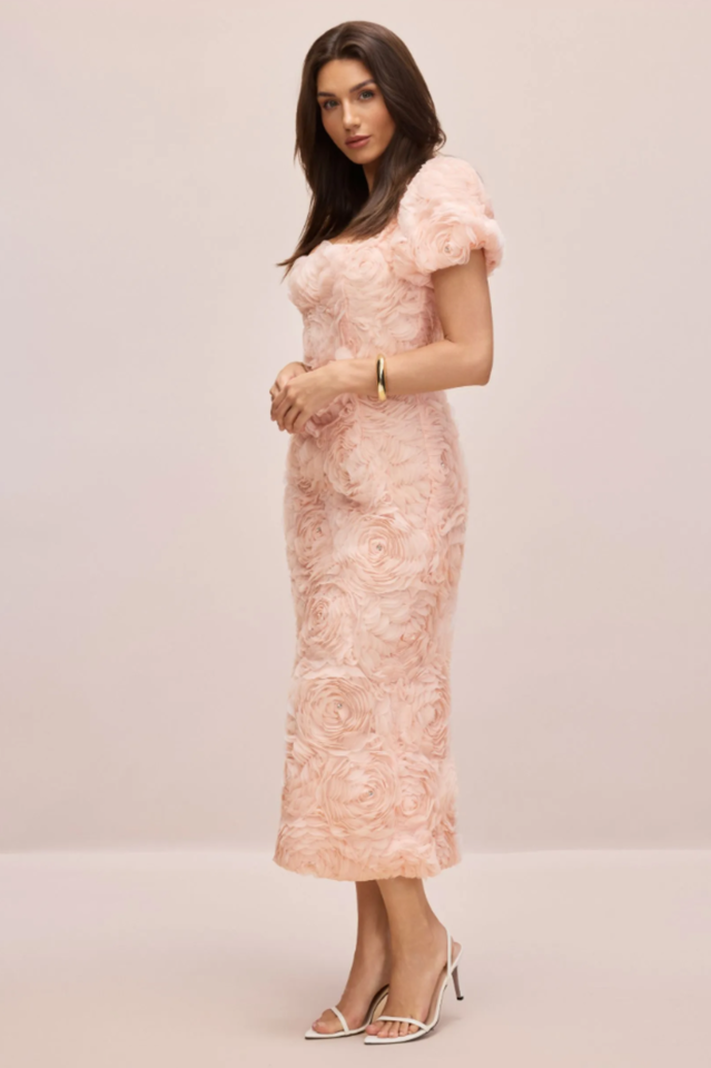 Molly Floral Applique Midi Dress