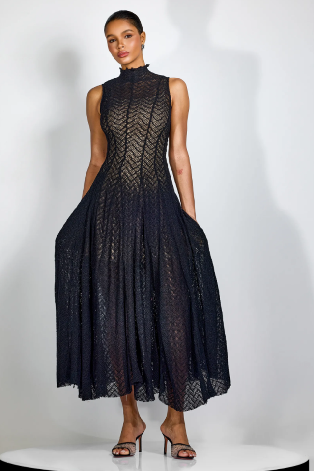 Lucas Black Lace Sleeveless Dress