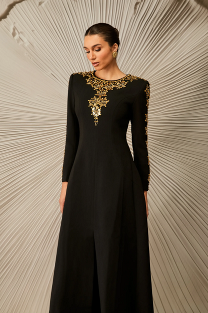 Aria Embellished Long Sleeve Maxi Dress