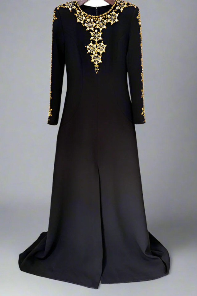 Aria Embellished Long Sleeve Maxi Dress