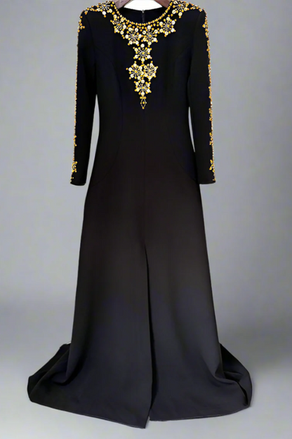 Aria Embellished Long Sleeve Maxi Dress