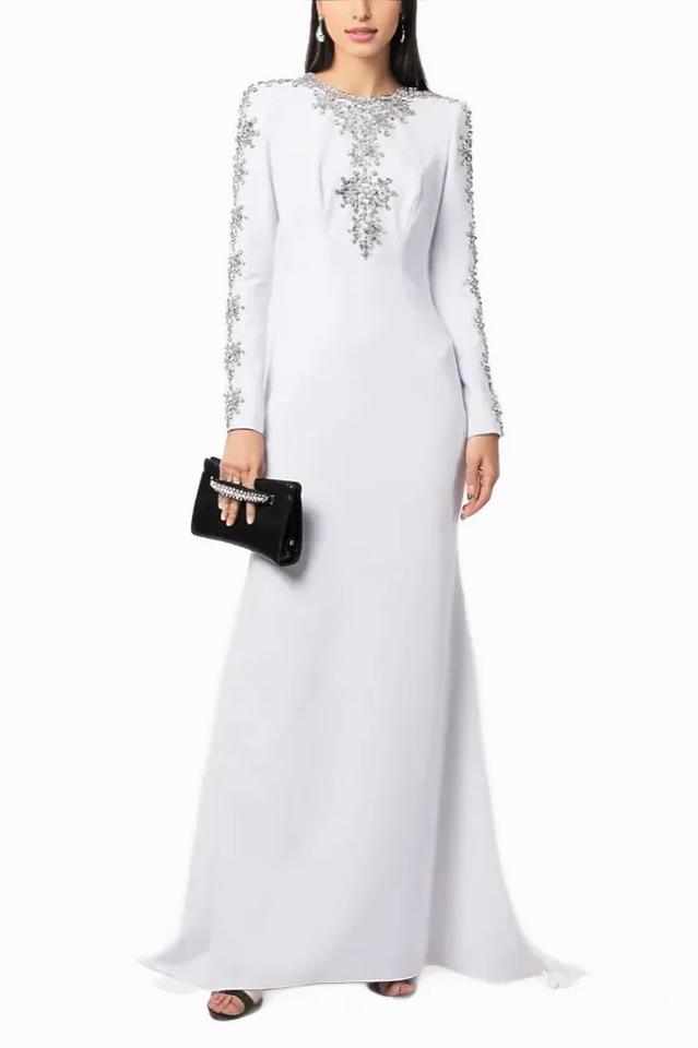 Aria Embellished Long Sleeve Maxi Dress