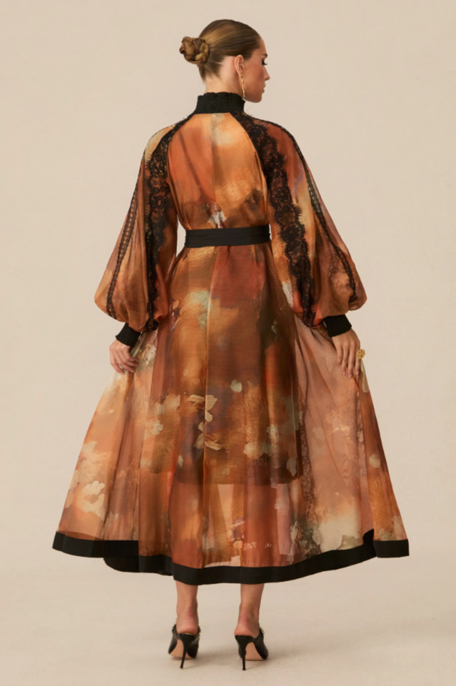 Alluring Glam Lace Panel Midi Dress