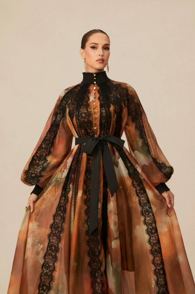 Alluring Glam Lace Panel Midi Dress