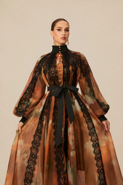 Alluring Glam Lace Panel Midi Dress