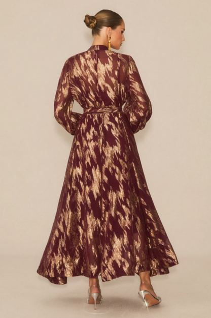 Aitana Metallic Print Maxi Dress