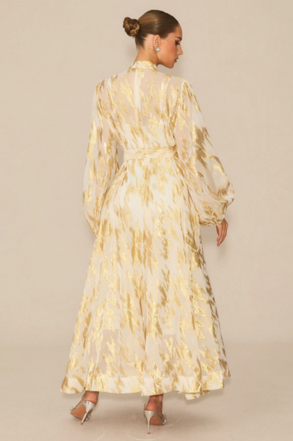 Aitana Metallic Print Maxi Dress