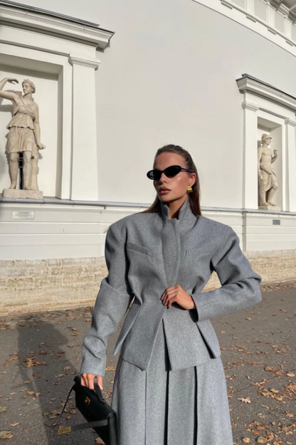 Georgia Lapel Blazer Midi Skirt Set