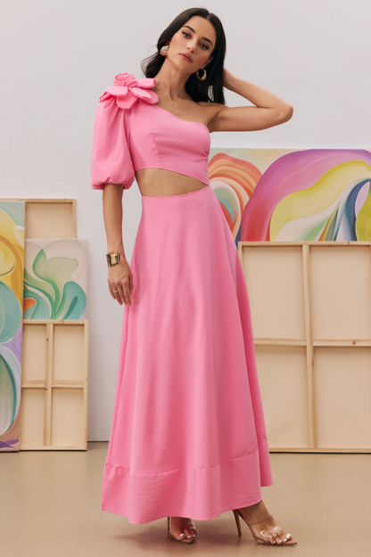 Lea Flower Cut Out Midi Dress