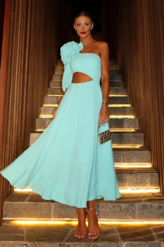 Lea Flower Cut Out Midi Dress