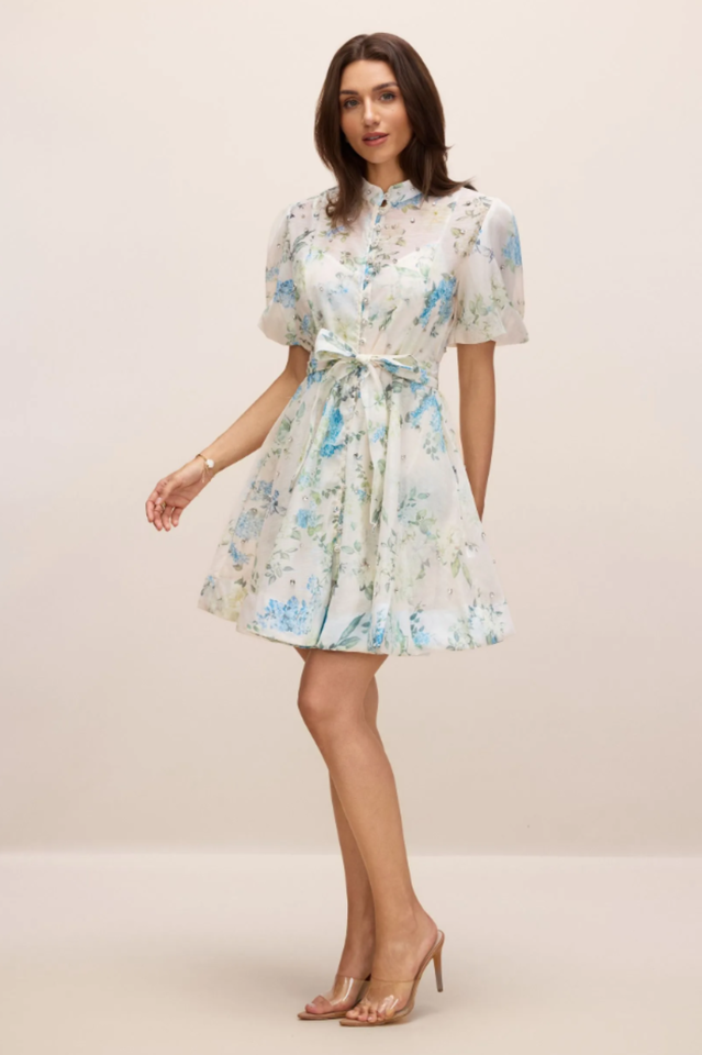 Caroline Floral Print Mini Dress