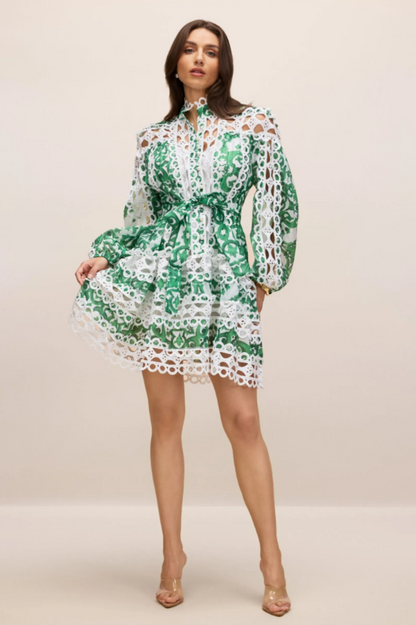 Georgia Printed Hollow Out Mini Dress