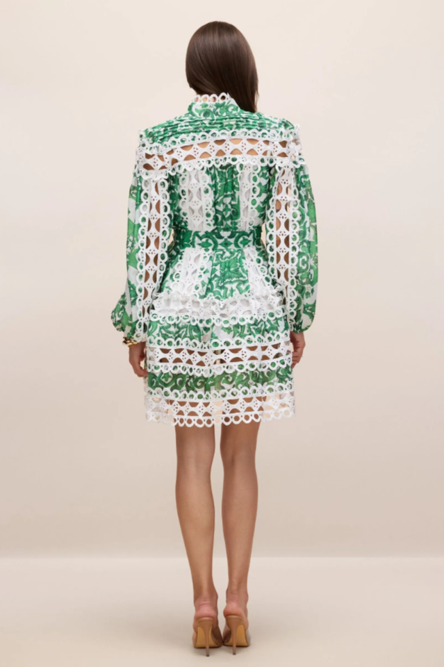 Georgia Printed Hollow Out Mini Dress