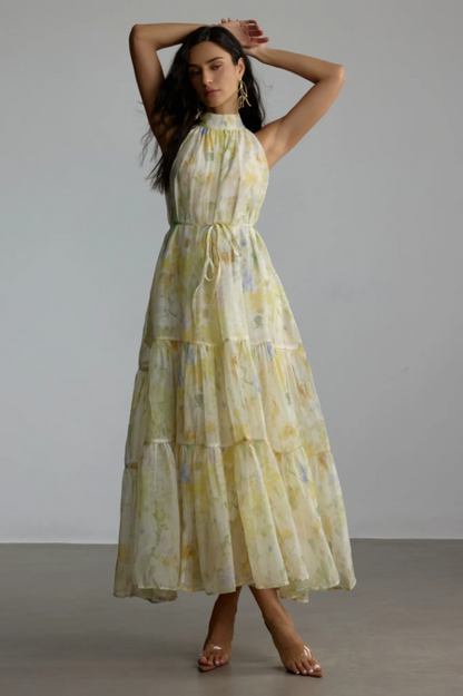 Fiona Floral Print Sleeveless Maxi Dress