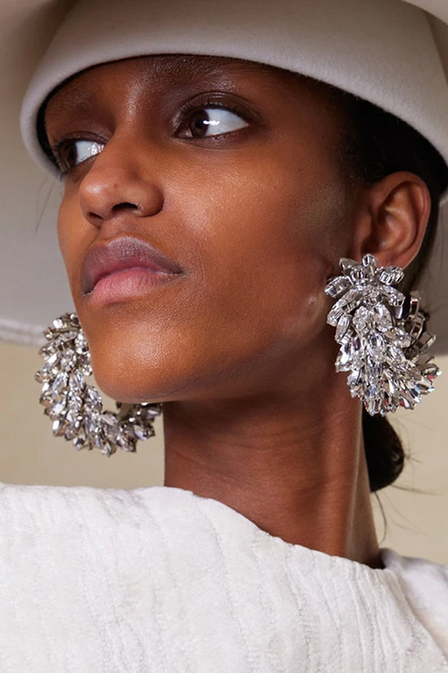 Eunice Crystal Hoop Earrings