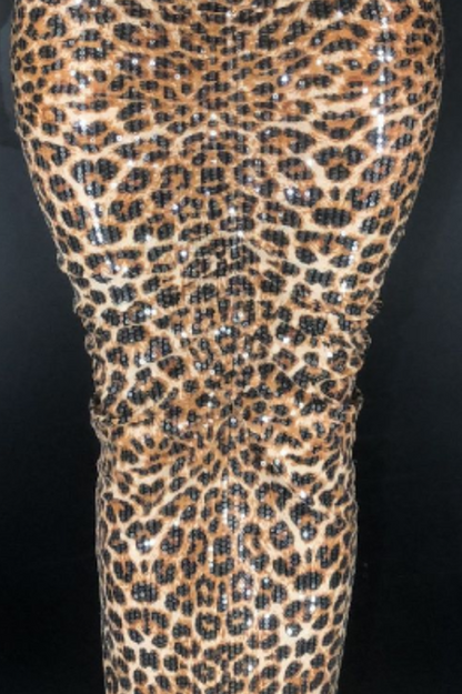 Peyton Sequin Leopard Printed Maxi Dress